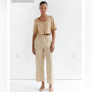 OAK + FORT Grid Print Pant